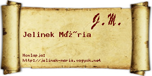 Jelinek Mária névjegykártya