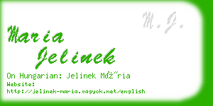 maria jelinek business card